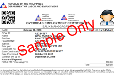 Paano kumuha ng Overseas Employment Certificate (OEC)